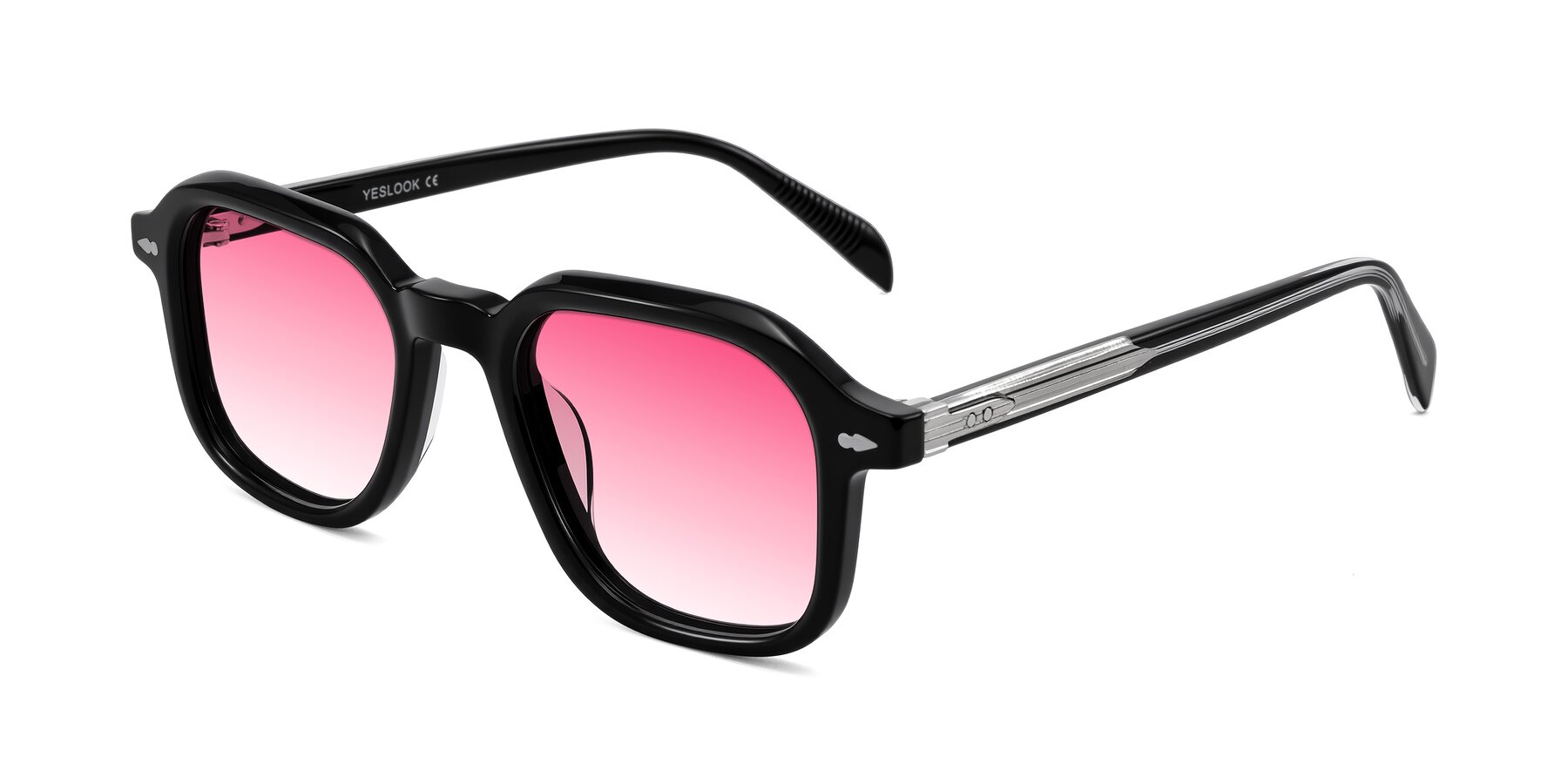 Angle of Salyba in Black with Pink Gradient Lenses