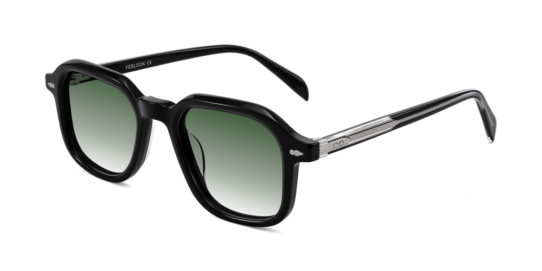 Angle of Salyba in Black with Green Gradient Lenses