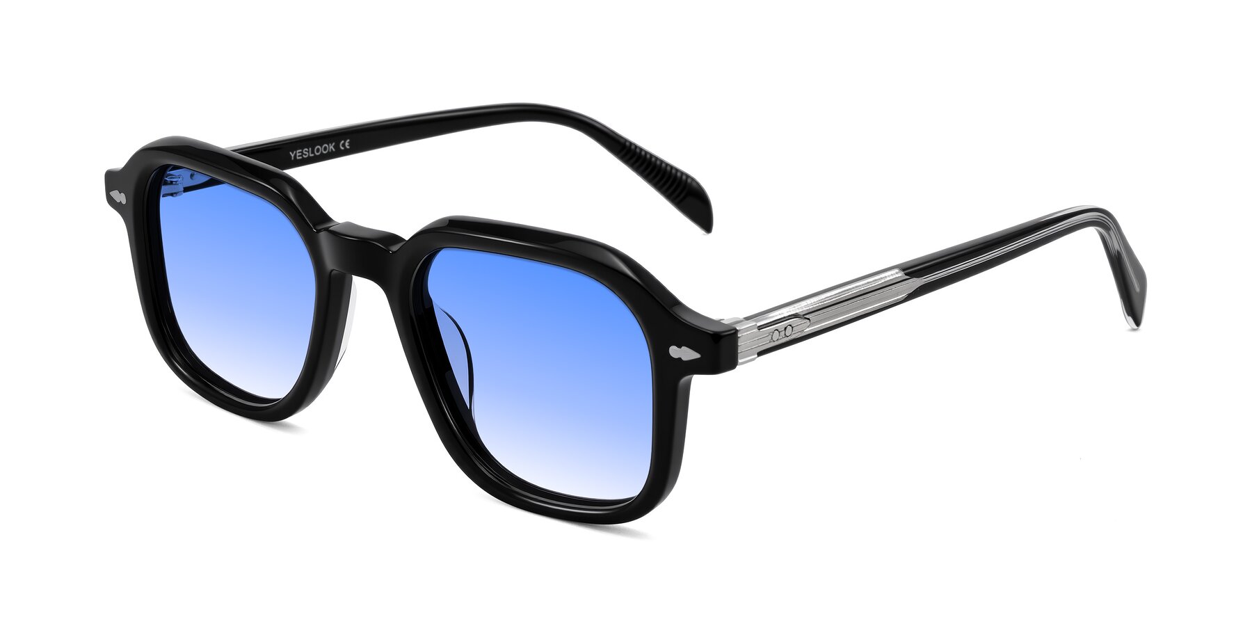 Angle of Salyba in Black with Blue Gradient Lenses