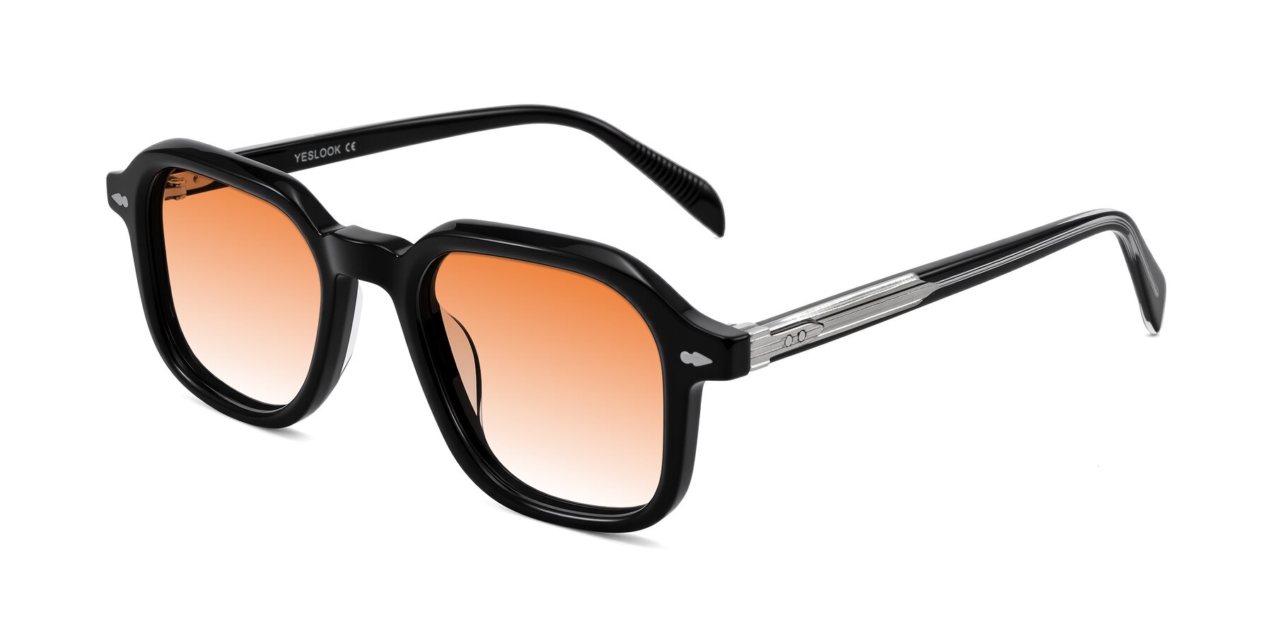 Angle of Salyba in Black with Orange Gradient Lenses