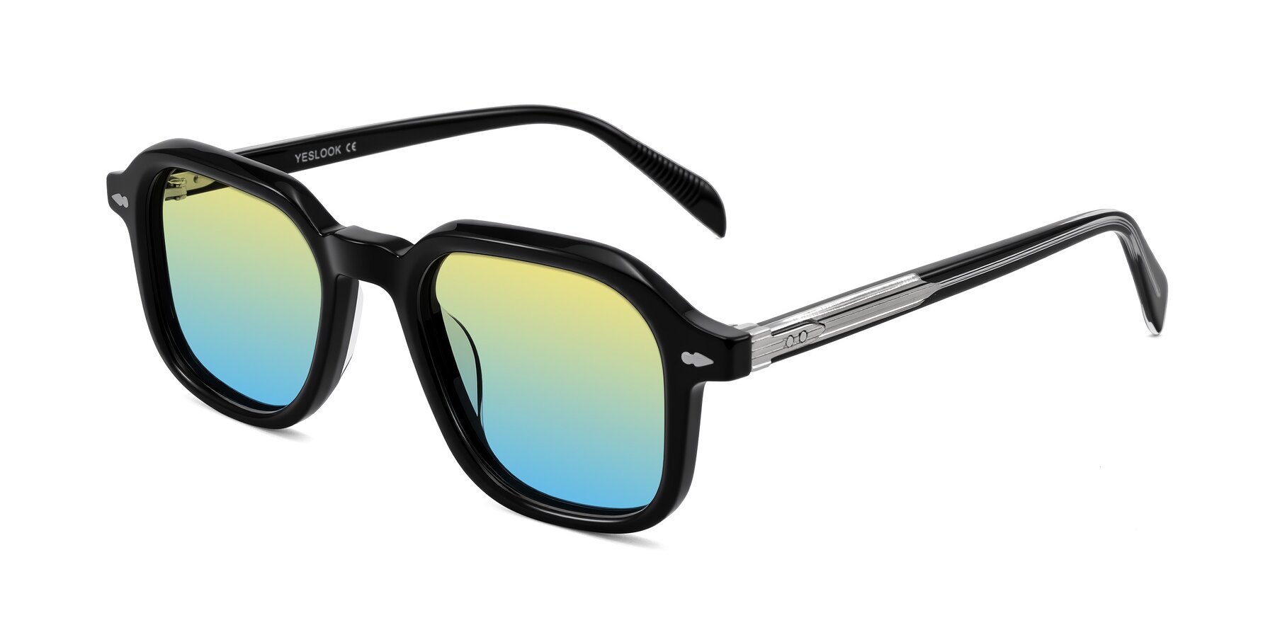 Angle of Salyba in Black with Yellow / Blue Gradient Lenses