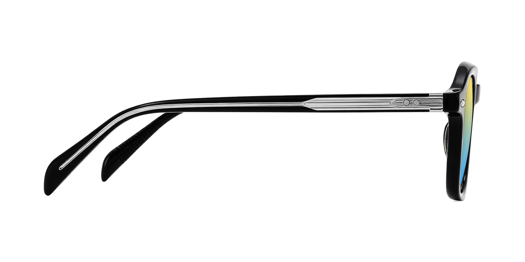 Side of Salyba in Black with Yellow / Blue Gradient Lenses