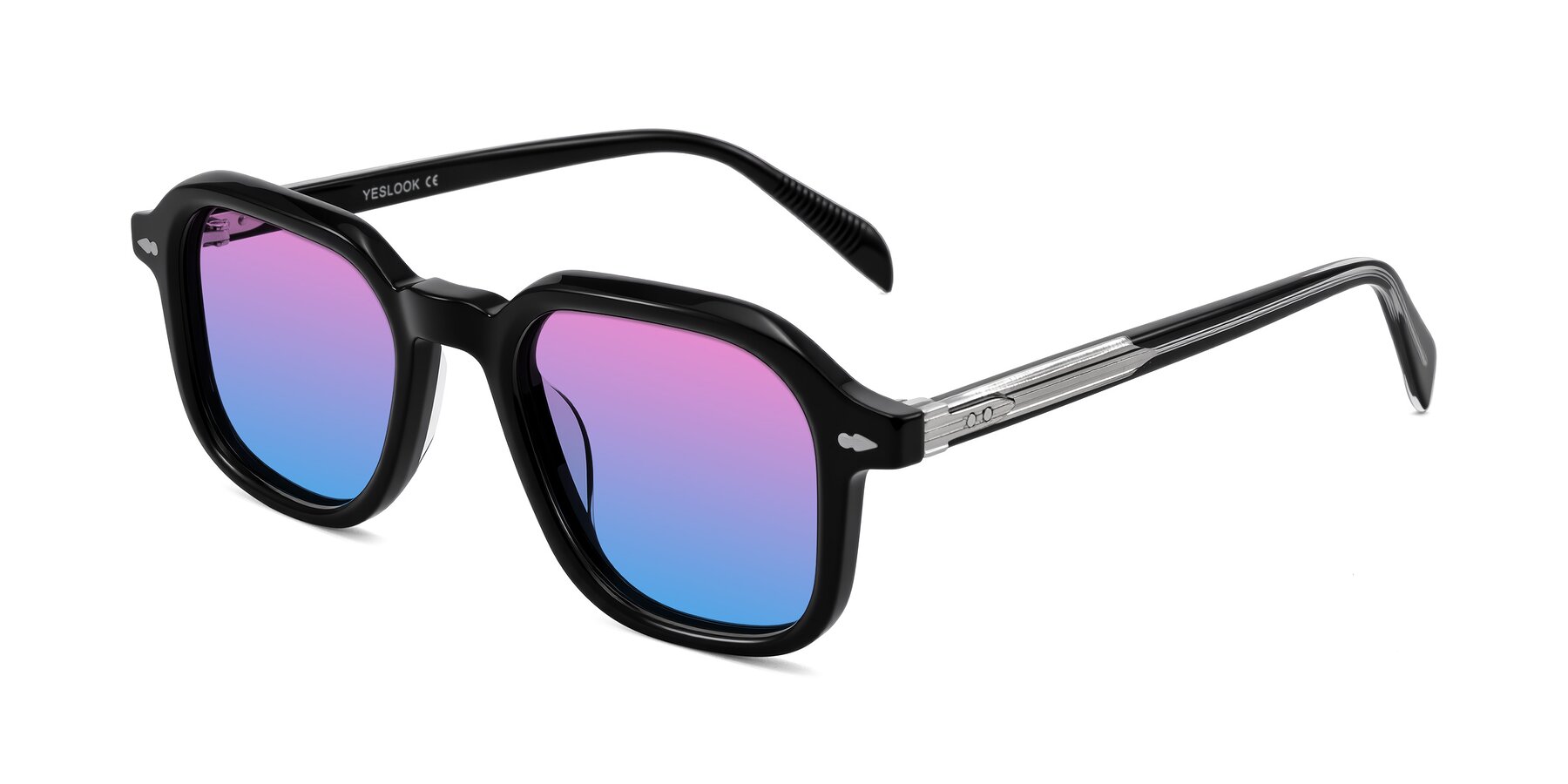 Angle of Salyba in Black with Pink / Blue Gradient Lenses