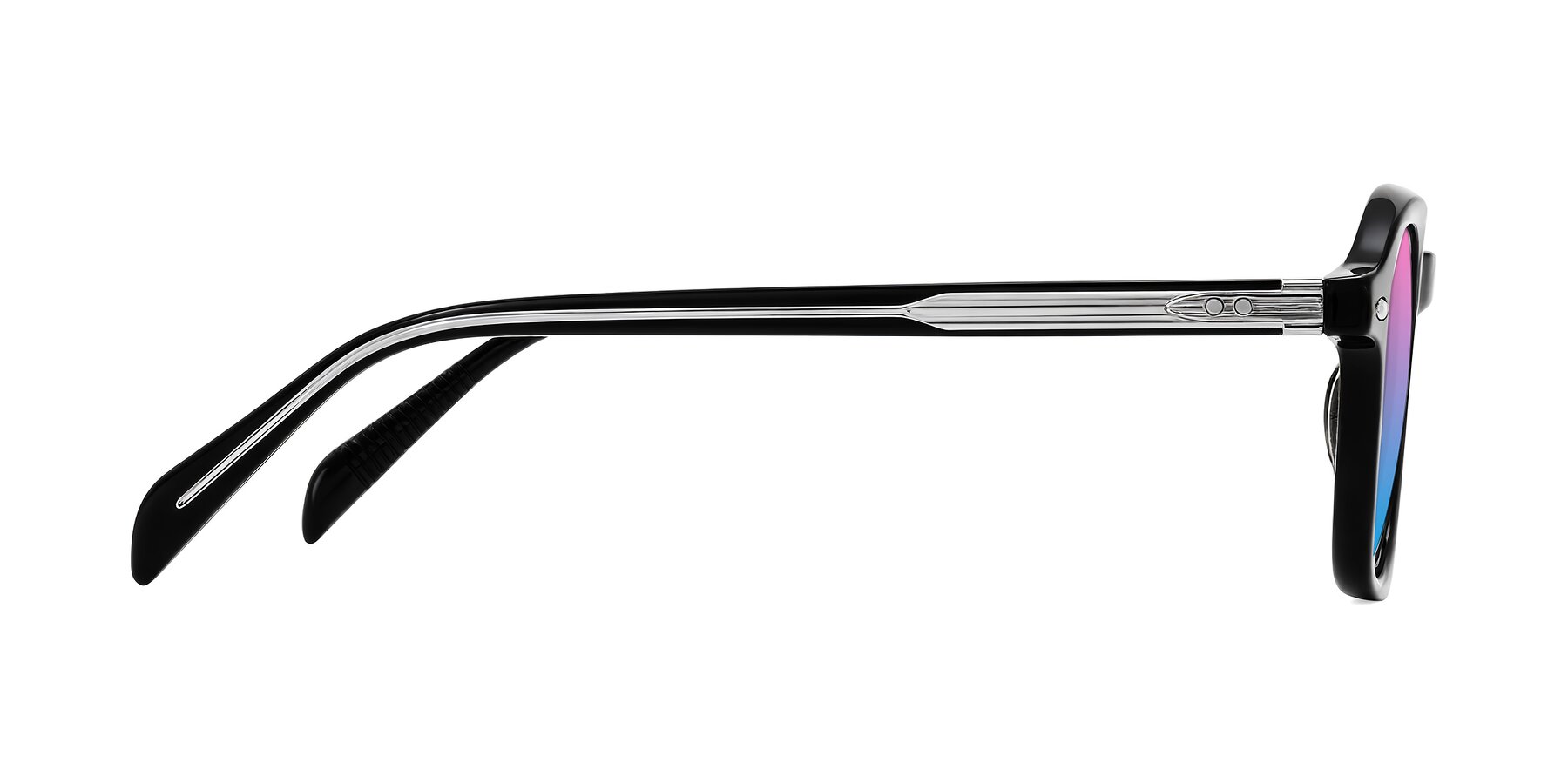 Side of Salyba in Black with Pink / Blue Gradient Lenses