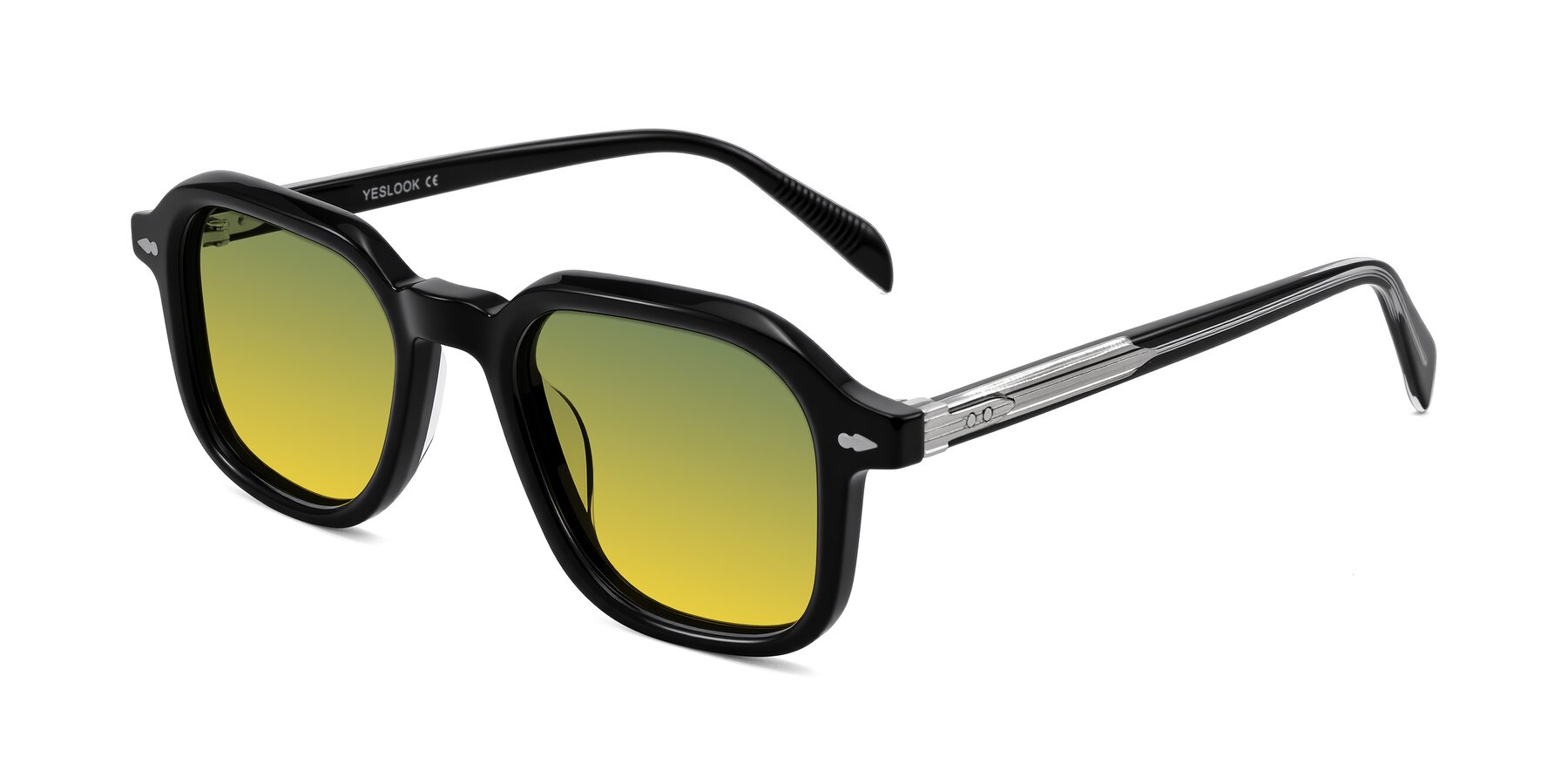 Angle of Salyba in Black with Green / Yellow Gradient Lenses