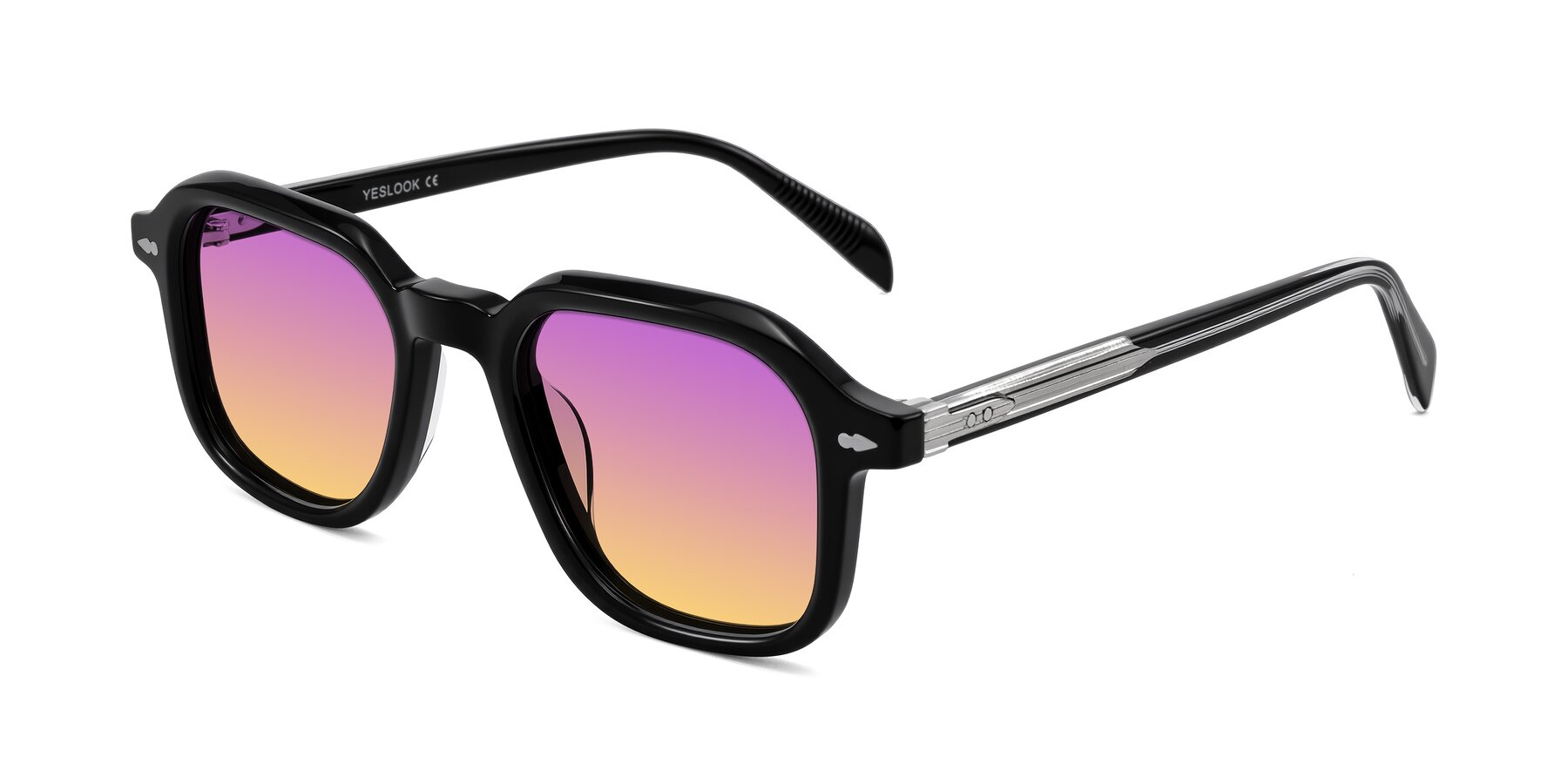 Angle of Salyba in Black with Purple / Yellow Gradient Lenses