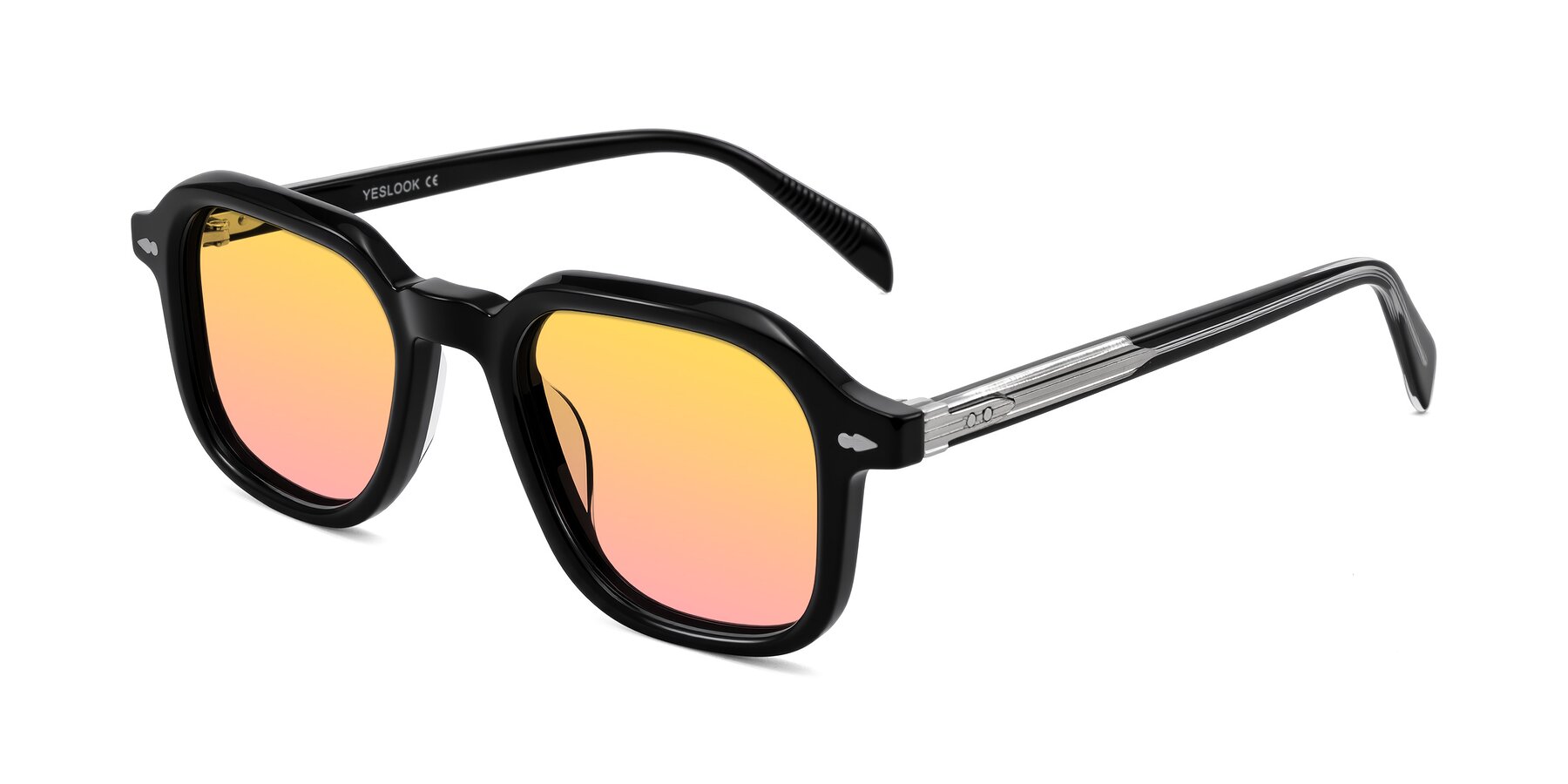 Angle of Salyba in Black with Yellow / Pink Gradient Lenses