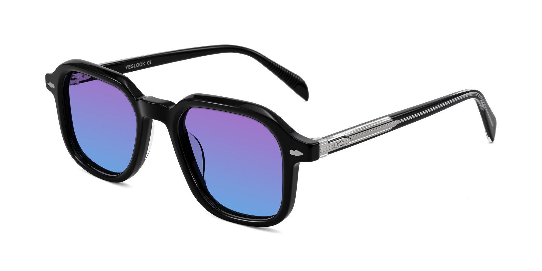 Angle of Salyba in Black with Purple / Blue Gradient Lenses