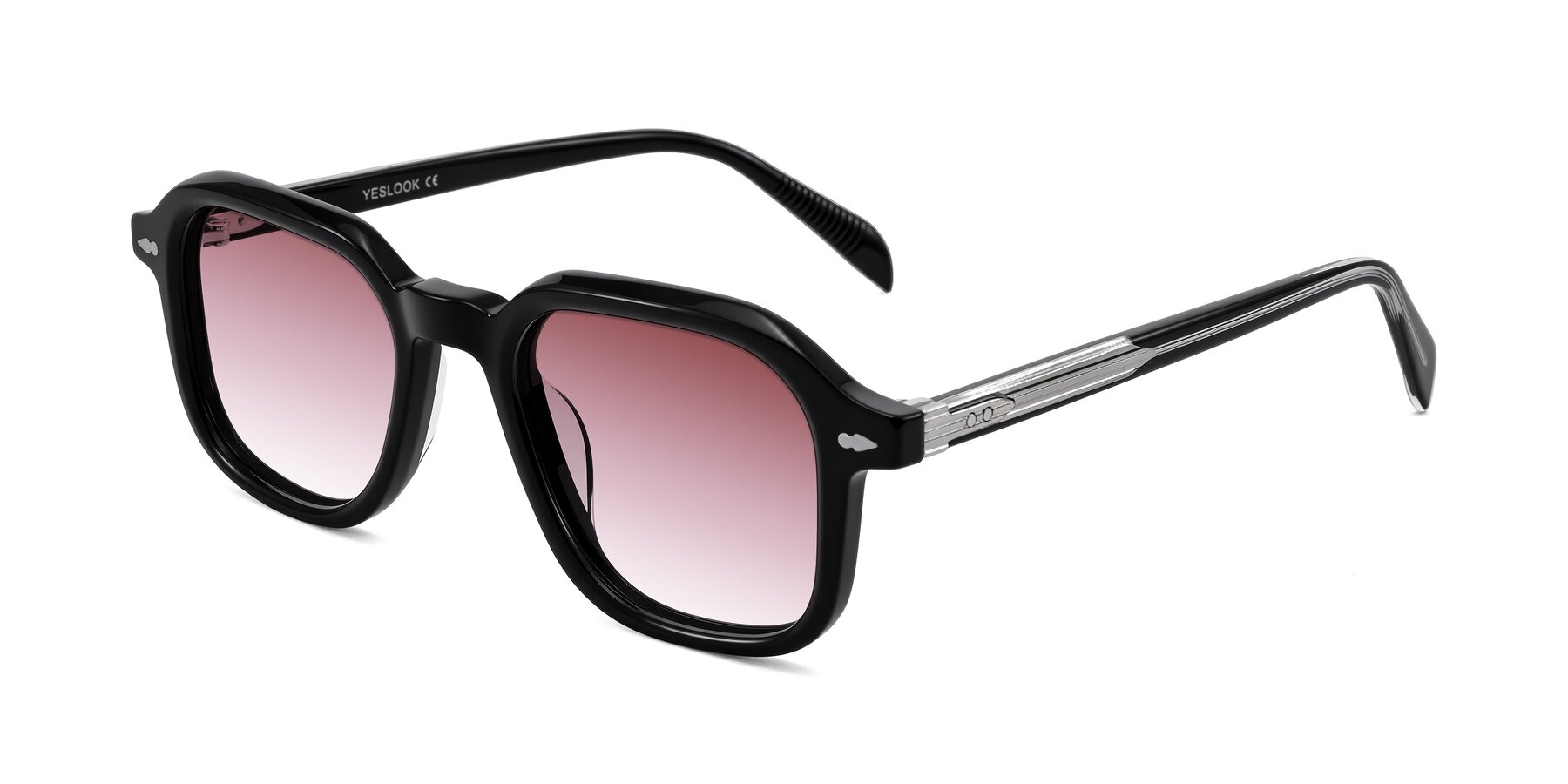 Angle of Salyba in Black with Garnet Gradient Lenses