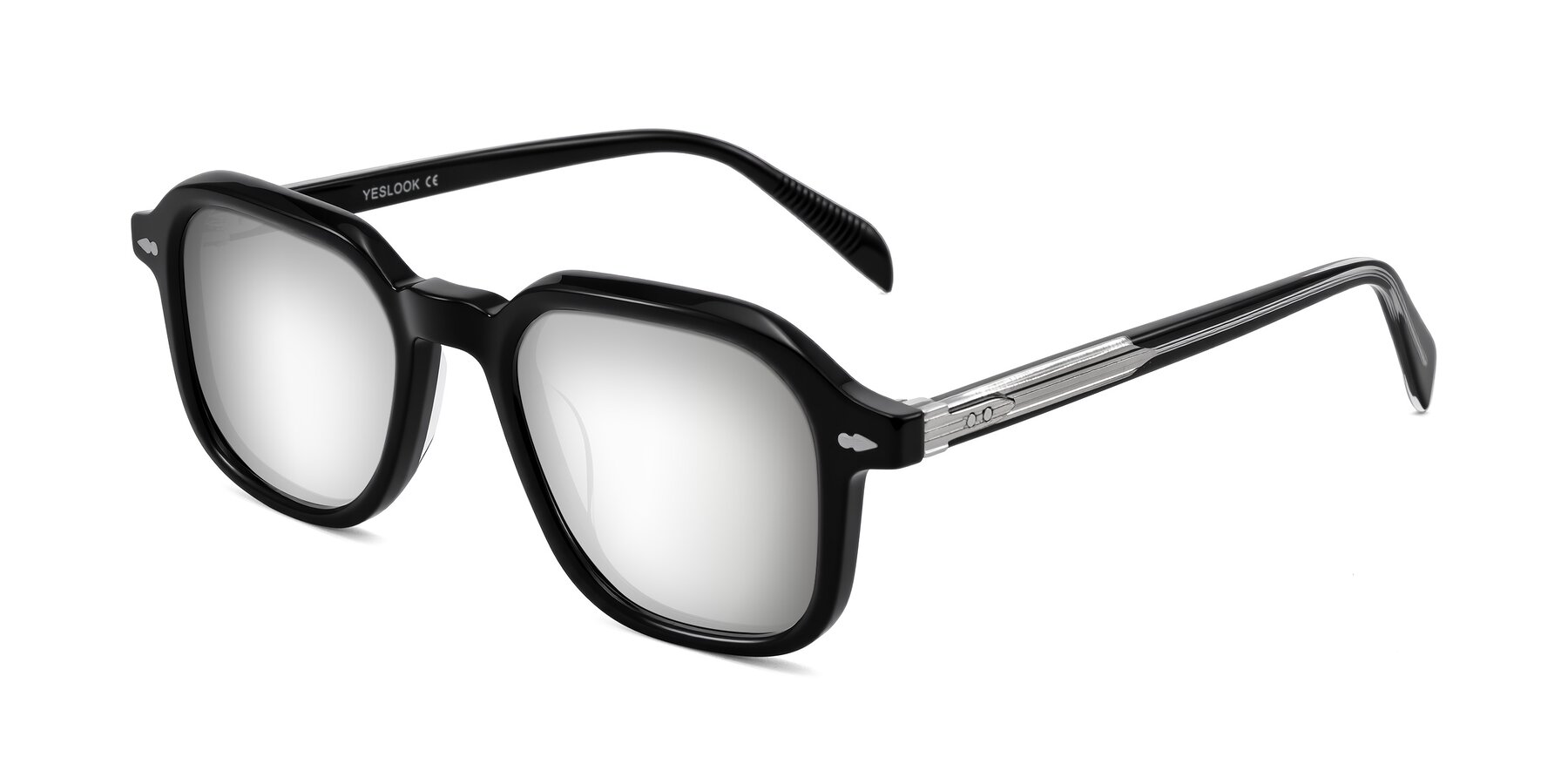 Angle of Salyba in Black with Silver Mirrored Lenses