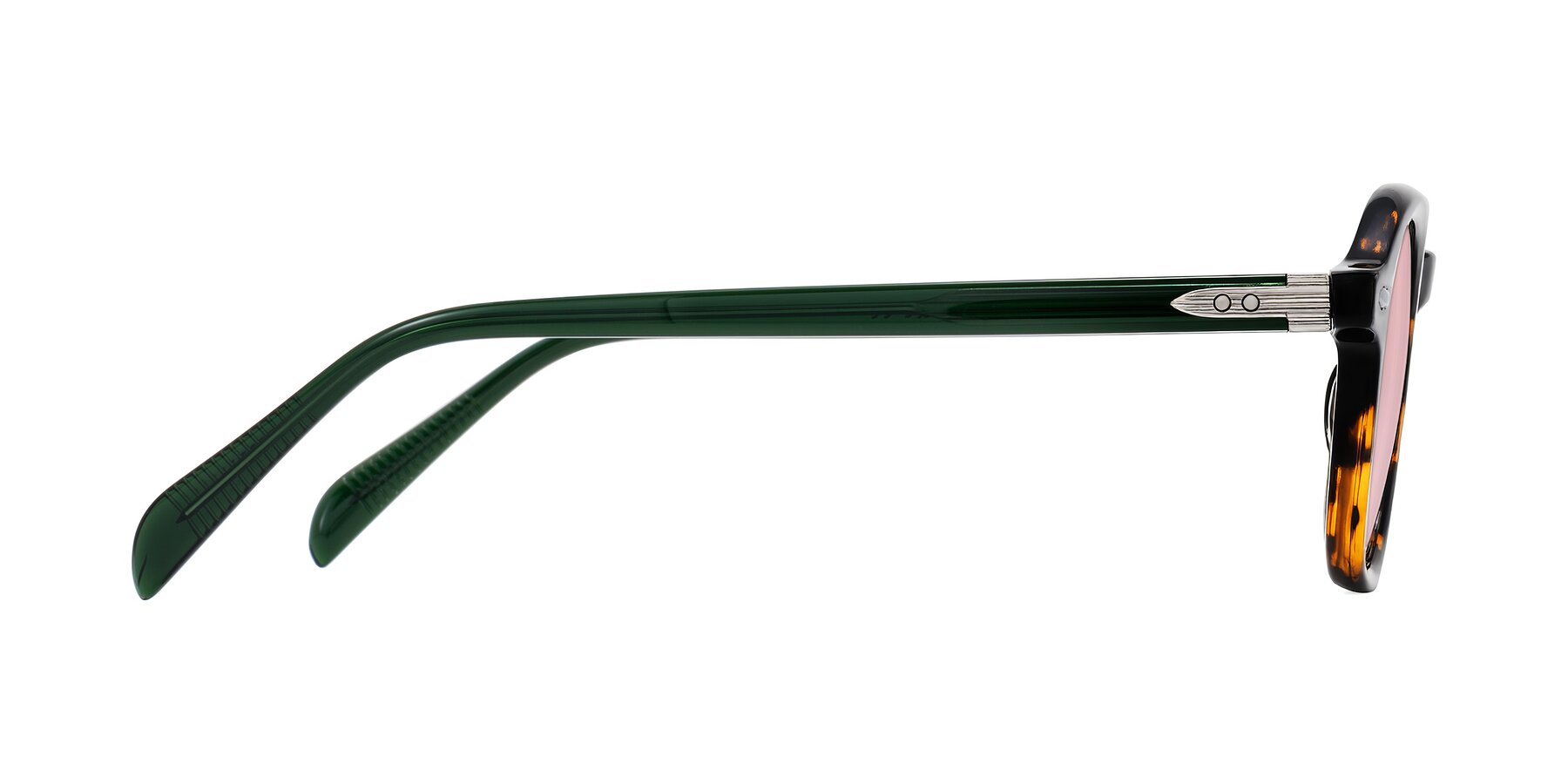 Side of Salyba in Tortoise/Green with Light Garnet Tinted Lenses