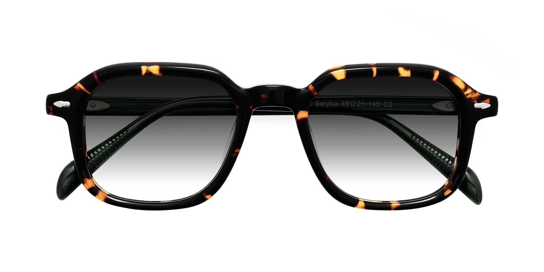 Folded Front of Salyba in Tortoise/Green with Gray Gradient Lenses
