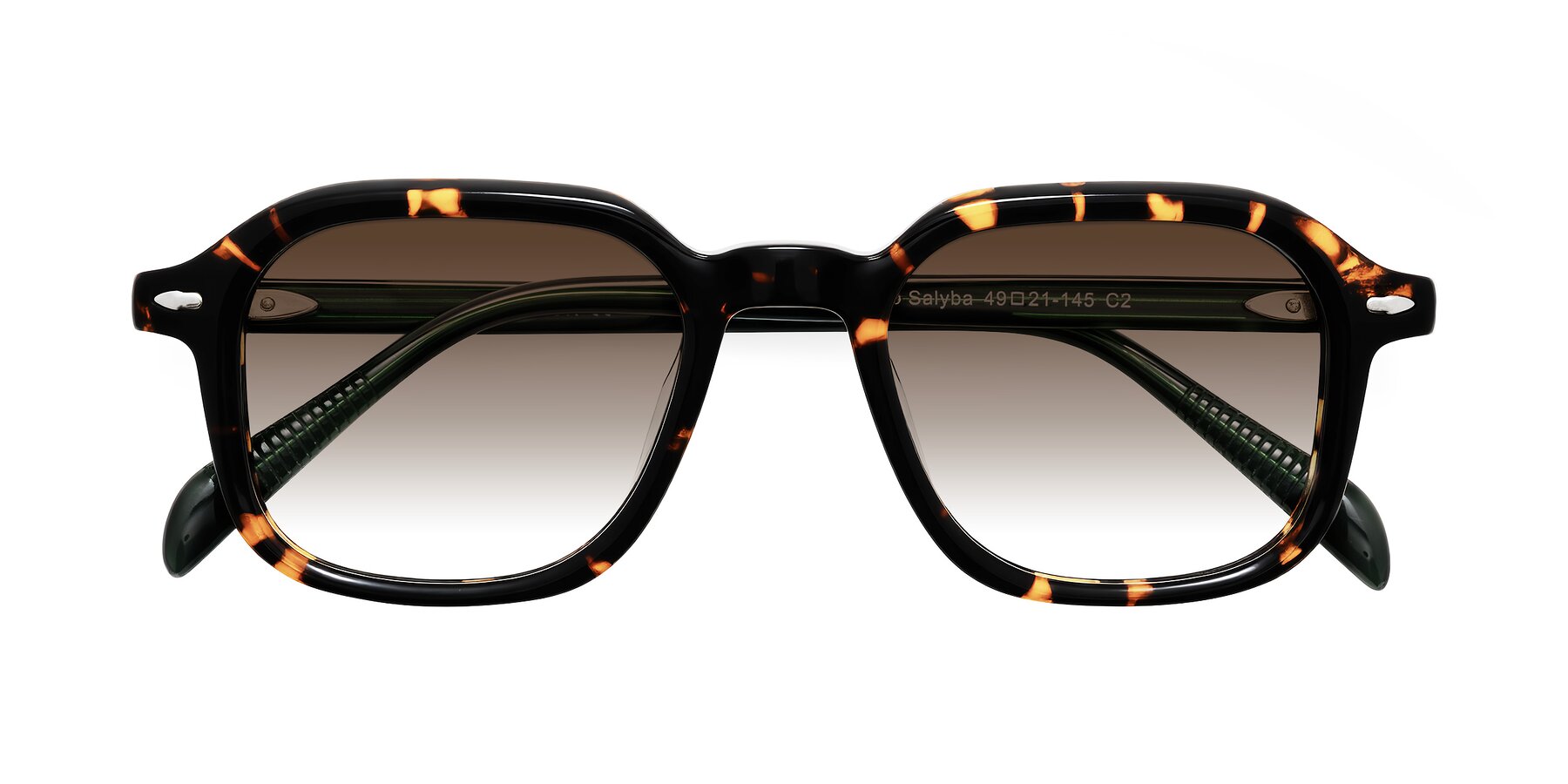 Folded Front of Salyba in Tortoise/Green with Brown Gradient Lenses