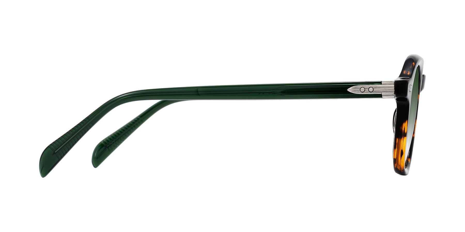 Side of Salyba in Tortoise/Green with Green Gradient Lenses