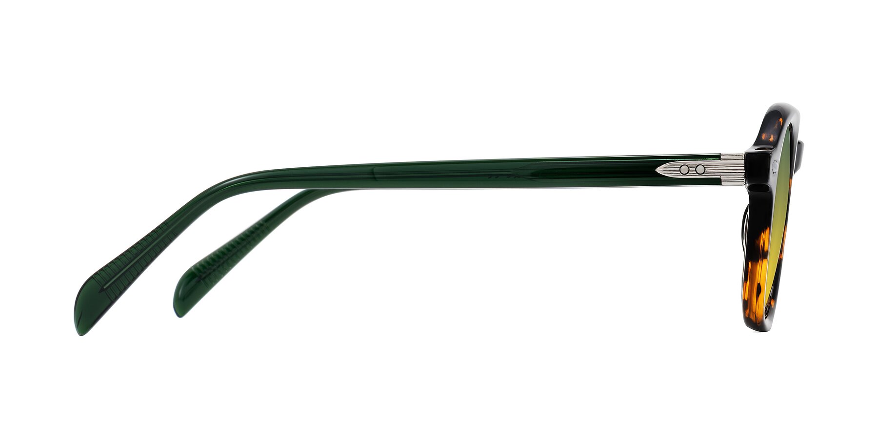Side of Salyba in Tortoise/Green with Green / Yellow Gradient Lenses
