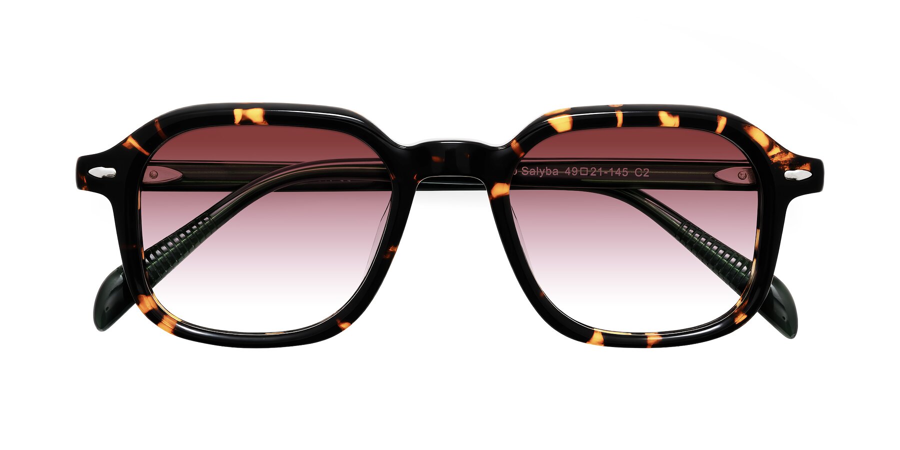Folded Front of Salyba in Tortoise/Green with Garnet Gradient Lenses