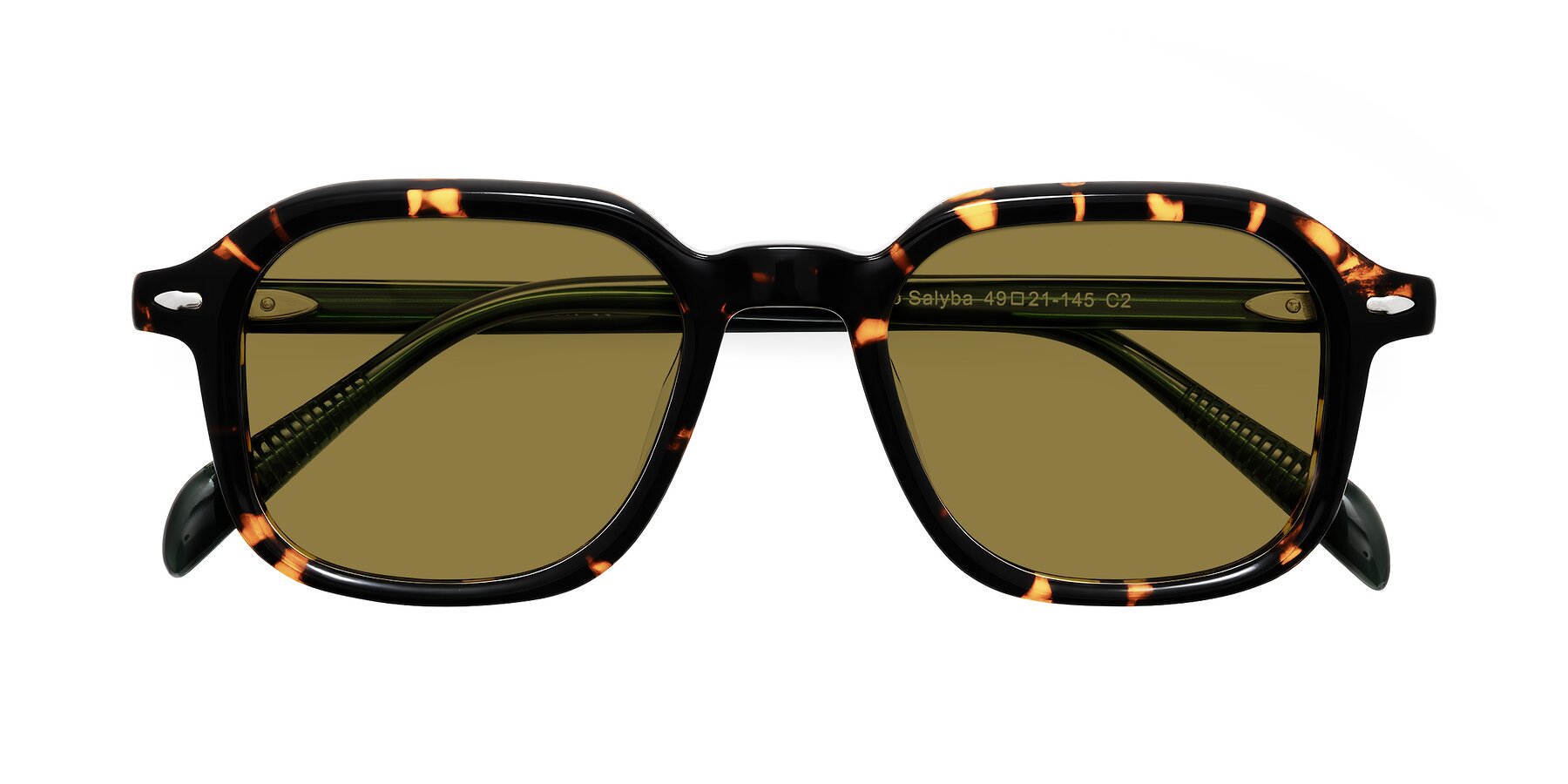 Folded Front of Salyba in Tortoise/Green with Brown Polarized Lenses