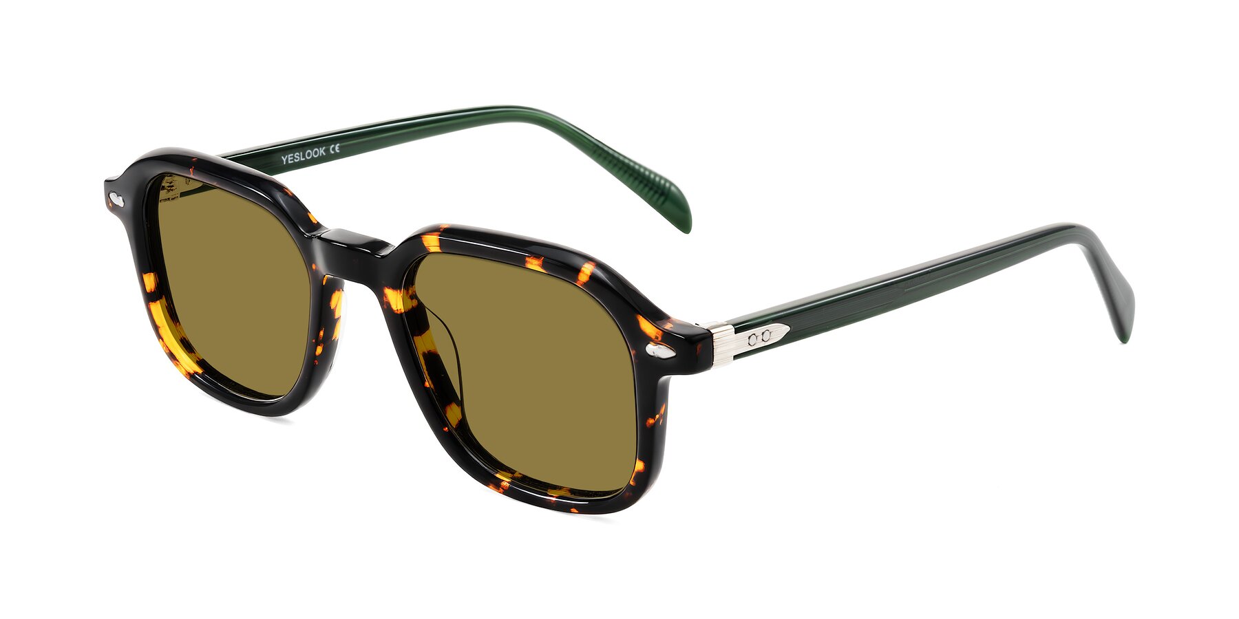 Angle of Salyba in Tortoise/Green with Brown Polarized Lenses