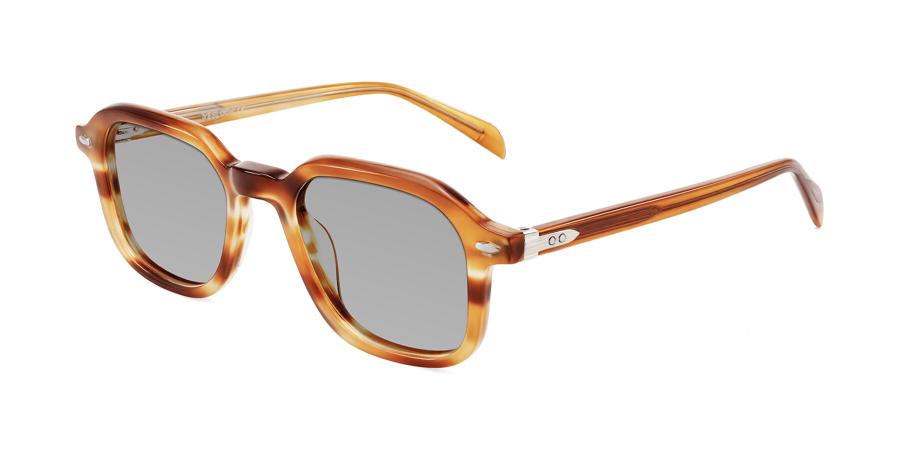 Angle of Salyba in Amber Striped with Light Gray Tinted Lenses