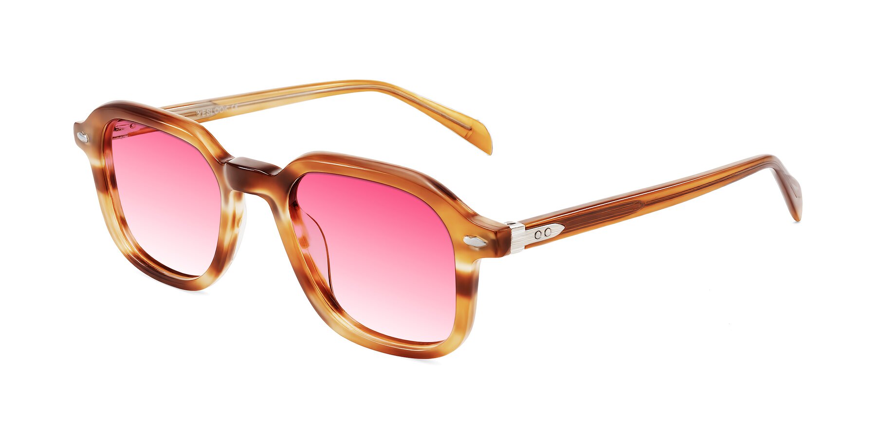 Angle of Salyba in Amber Striped with Pink Gradient Lenses