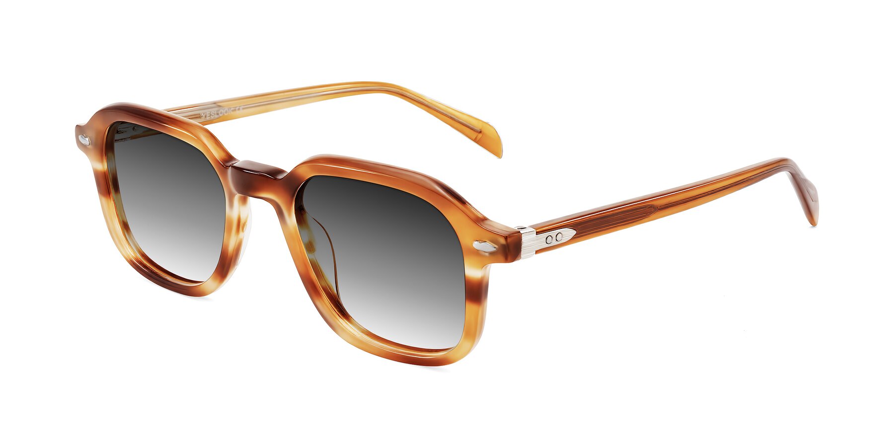 Angle of Salyba in Amber Striped with Gray Gradient Lenses