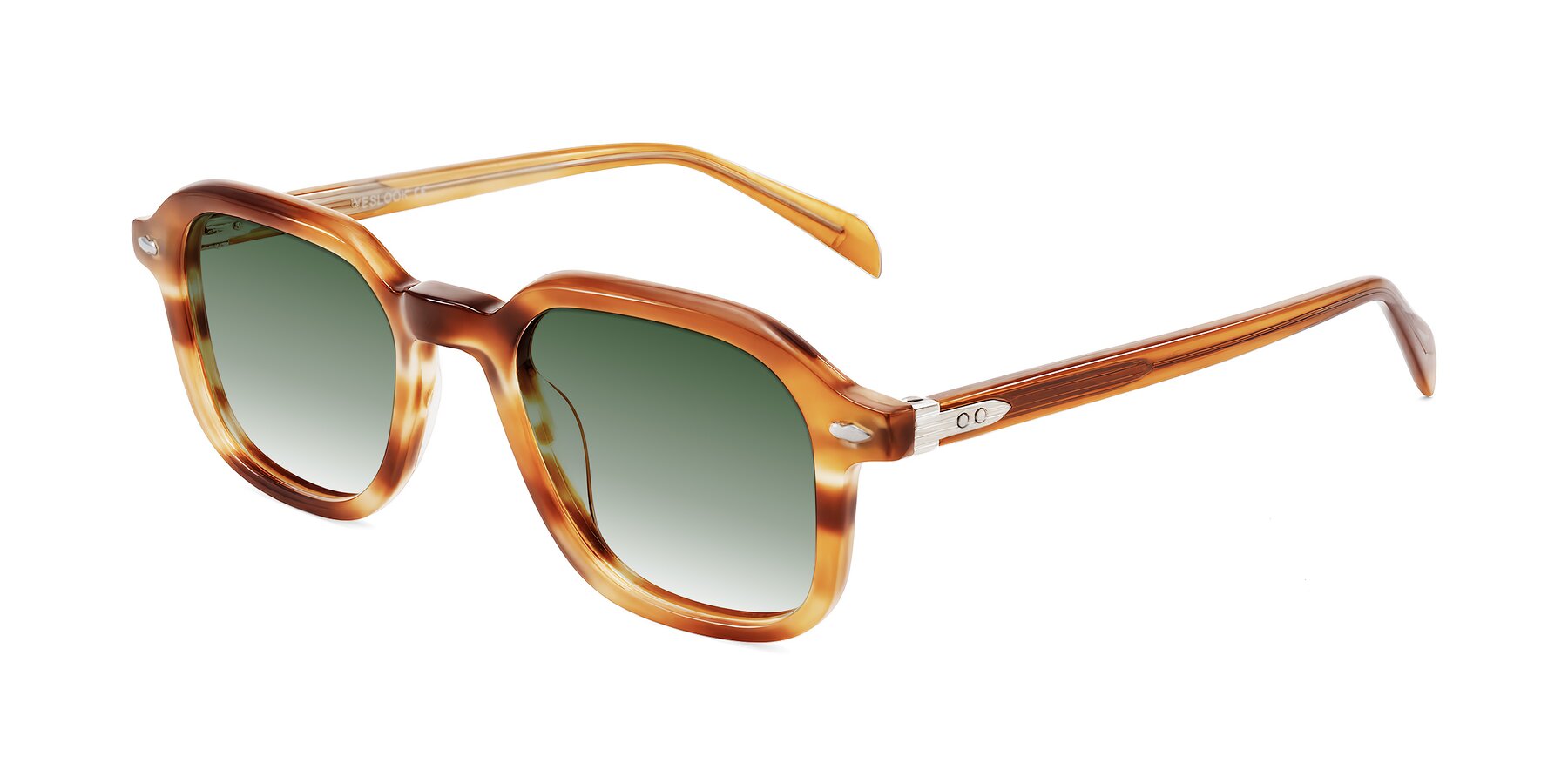 Angle of Salyba in Amber Striped with Green Gradient Lenses