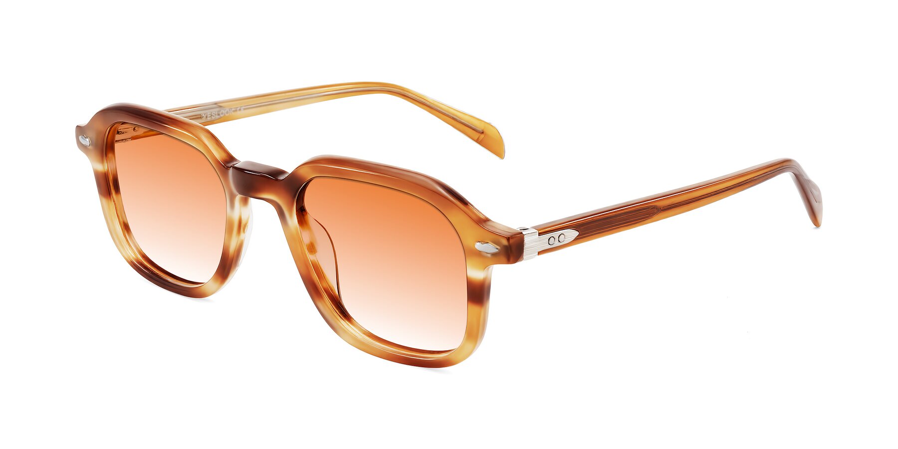 Angle of Salyba in Amber Striped with Orange Gradient Lenses