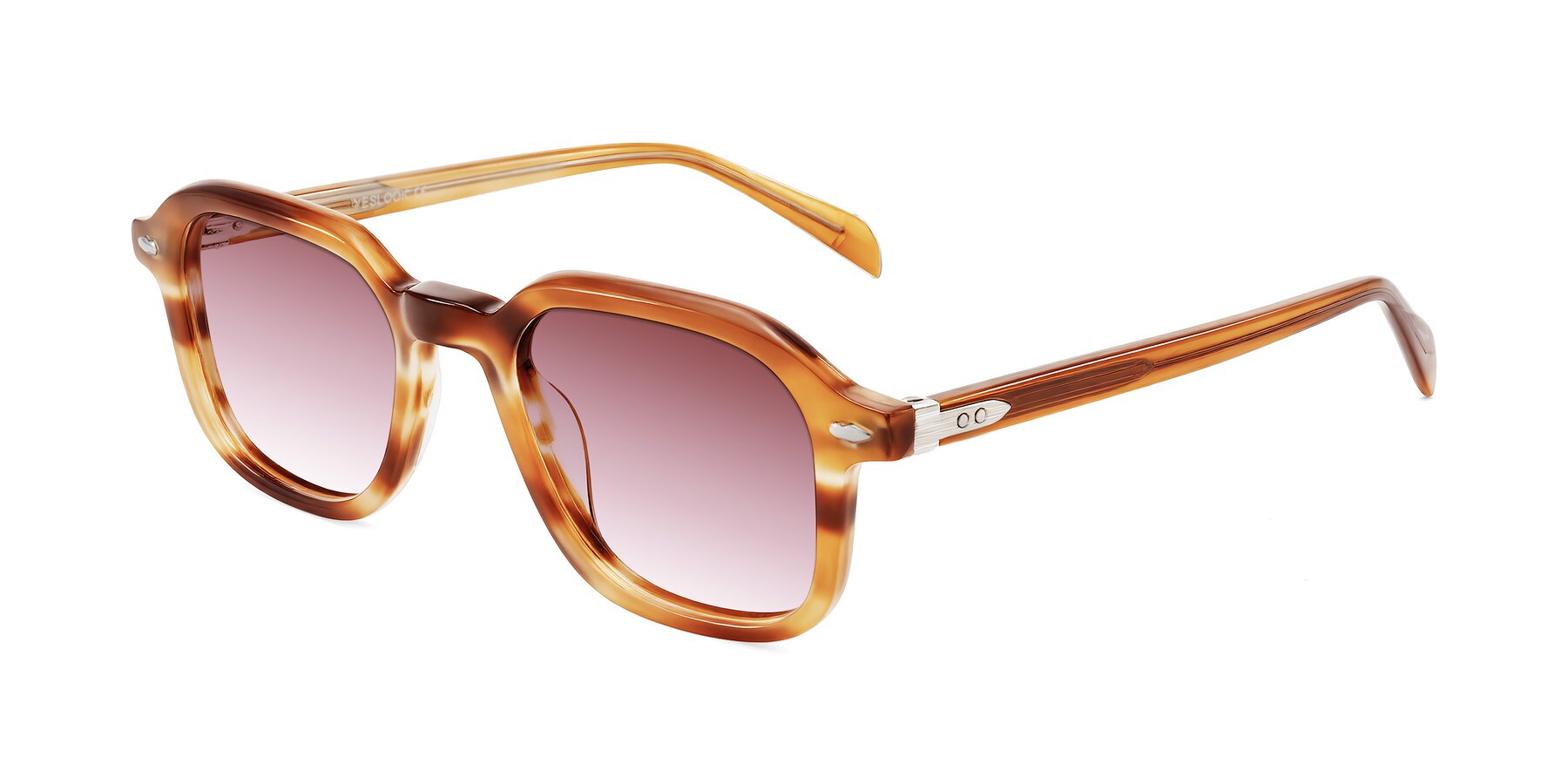 Angle of Salyba in Amber Striped with Garnet Gradient Lenses
