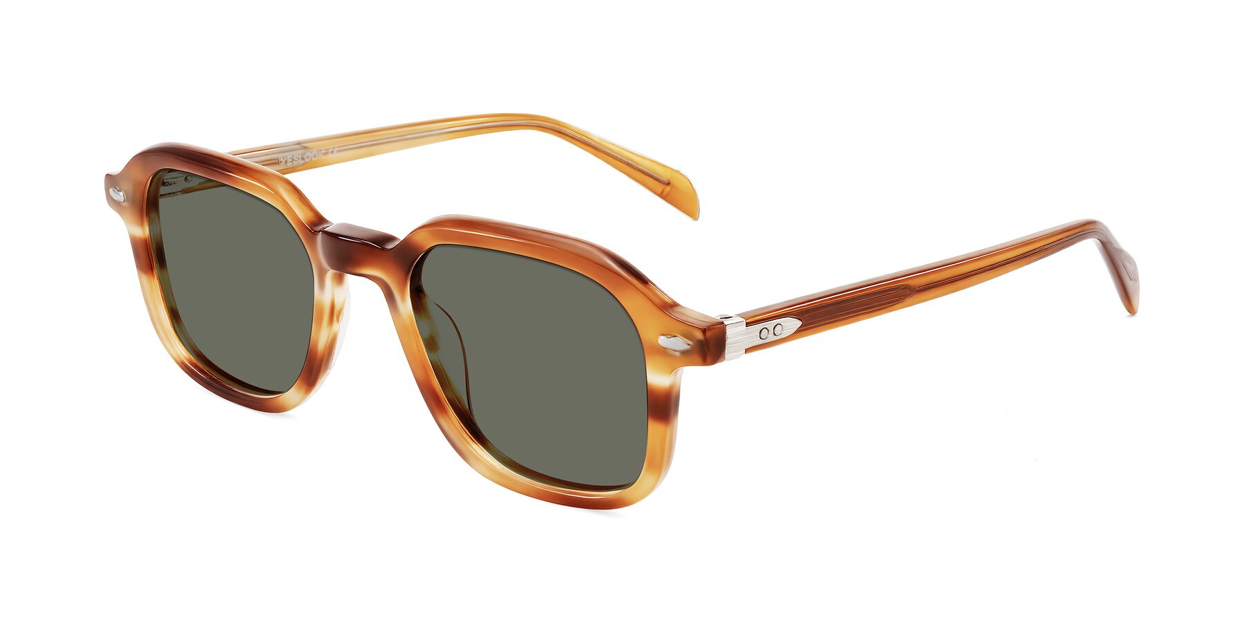 Angle of Salyba in Amber Striped with Gray Polarized Lenses