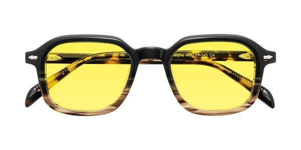 Front of Salyba in Dark Green/Brown Striped