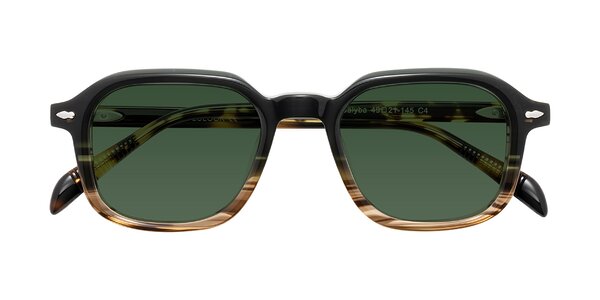 Front of Salyba in Dark Green/Brown Striped