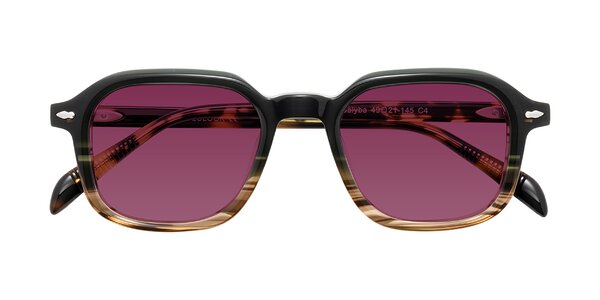 Front of Salyba in Dark Green/Brown Striped