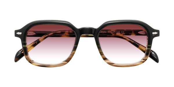 Front of Salyba in Dark Green/Brown Striped