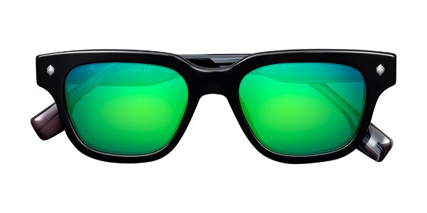 Front of Jensen in Black/Gray Striped