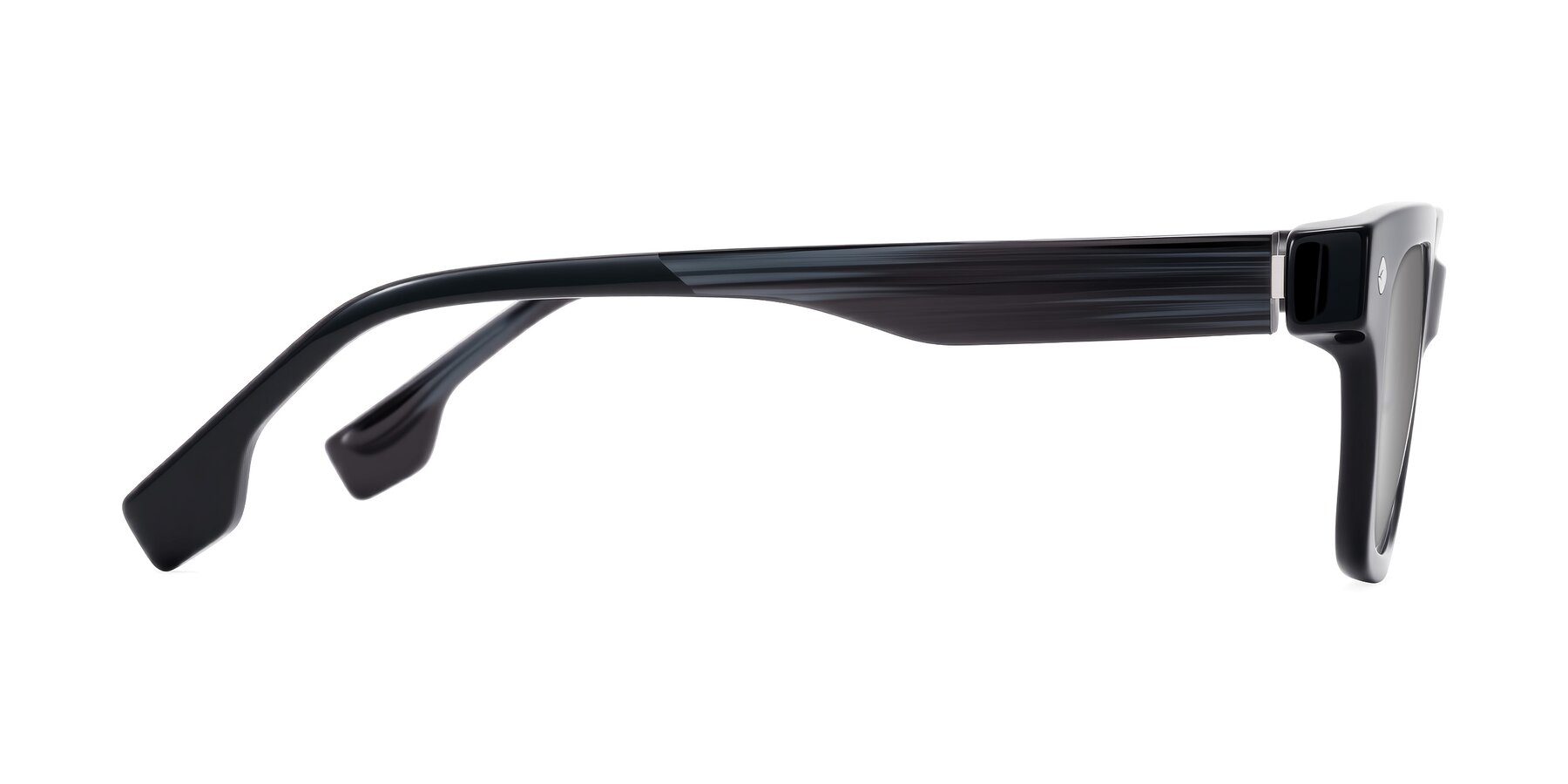 Side of Jensen in Black/Gray Striped with Silver Mirrored Lenses