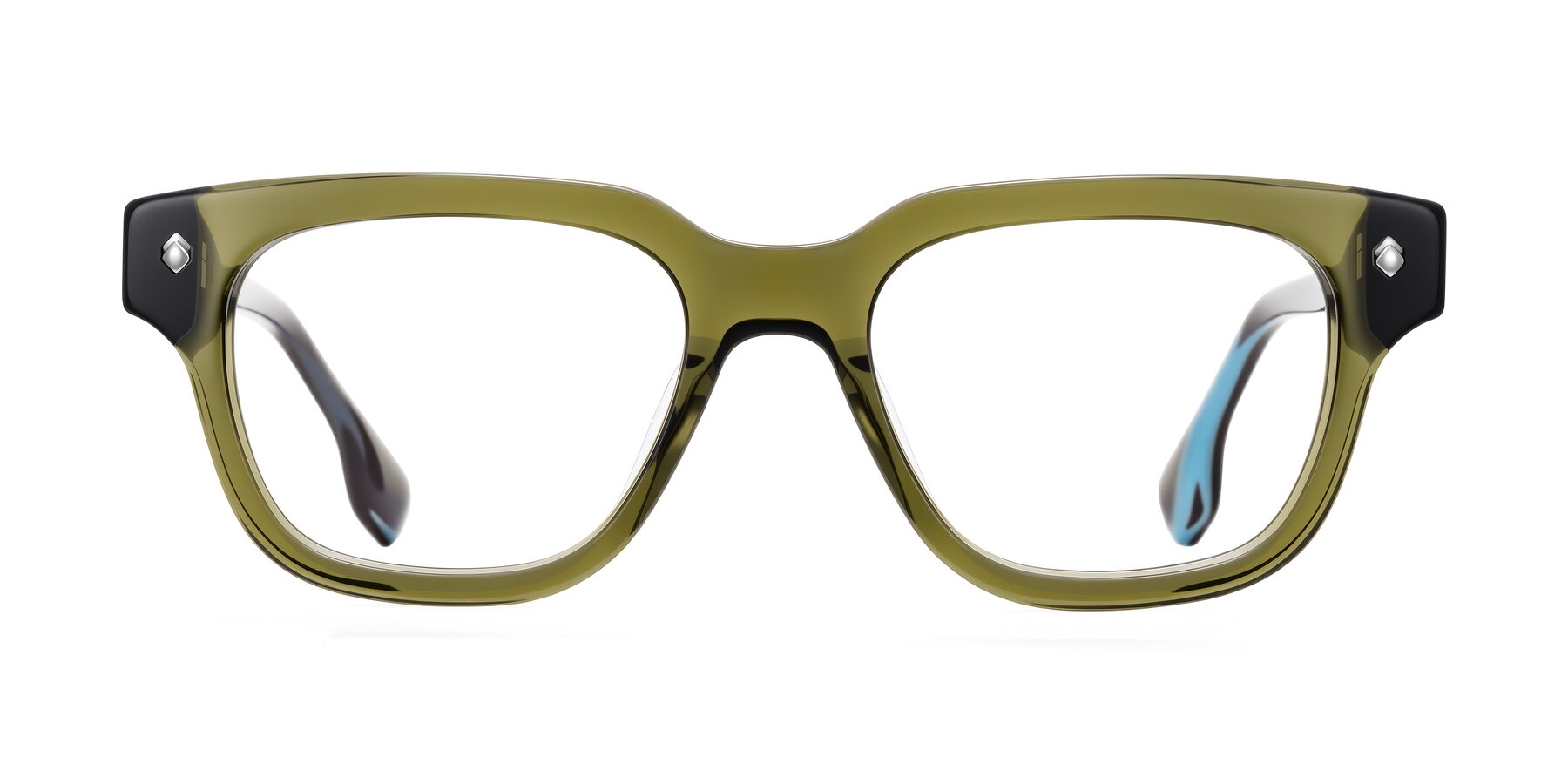 Jensen - Moss Green/Light Blue Striped Sunglasses Frame