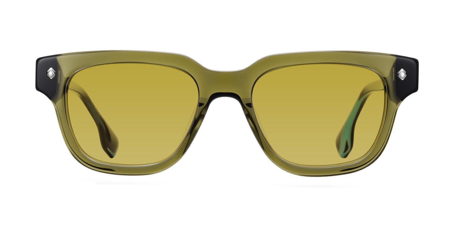 Jensen - Moss Green/Light Blue Striped Sunglasses