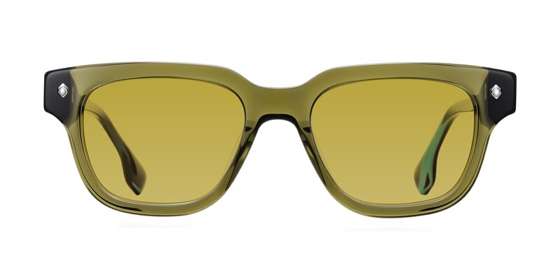 Jensen - Moss Green/Light Blue Striped Tinted Sunglasses