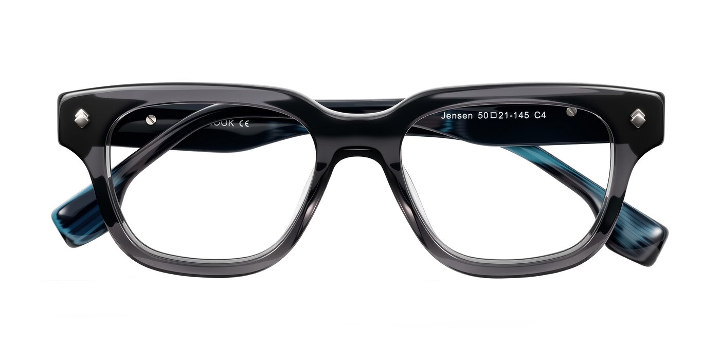 Jensen - Gray/Blue Striped Eyeglasses
