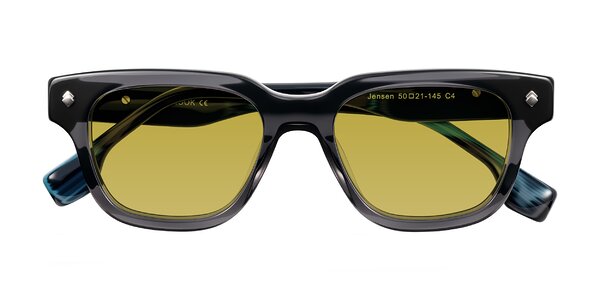 Front of Jensen in Gray/Blue Striped