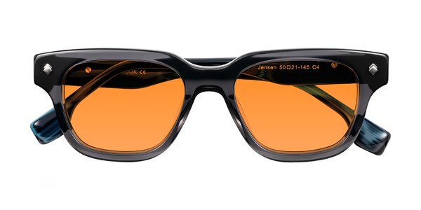 Front of Jensen in Gray/Blue Striped