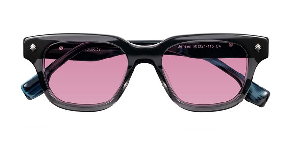 Front of Jensen in Gray/Blue Striped