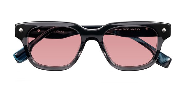 Front of Jensen in Gray/Blue Striped