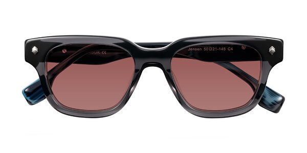 Front of Jensen in Gray/Blue Striped