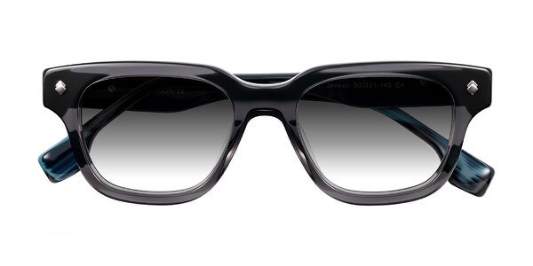 Front of Jensen in Gray/Blue Striped