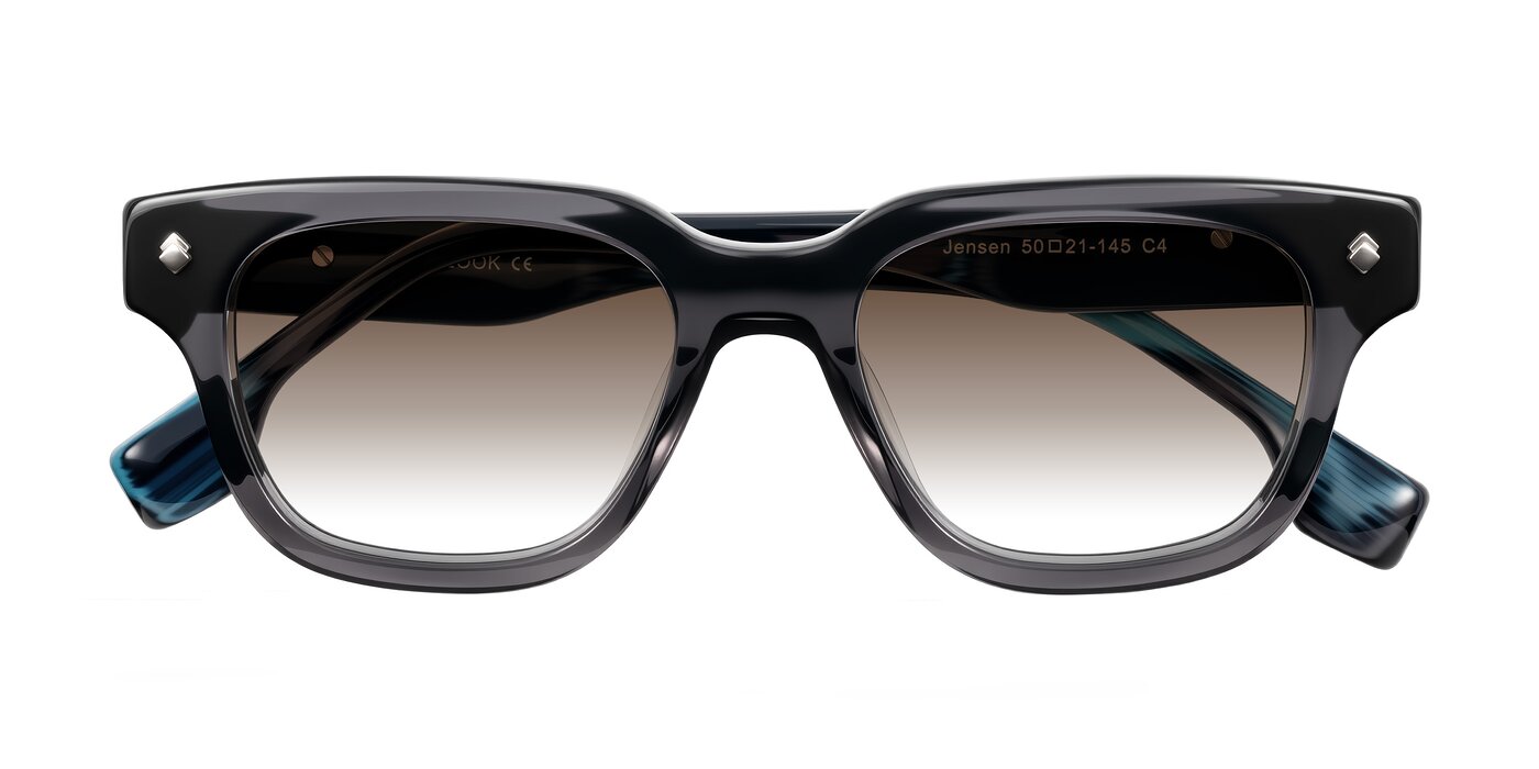 Jensen - Gray/Blue Striped Gradient Sunglasses