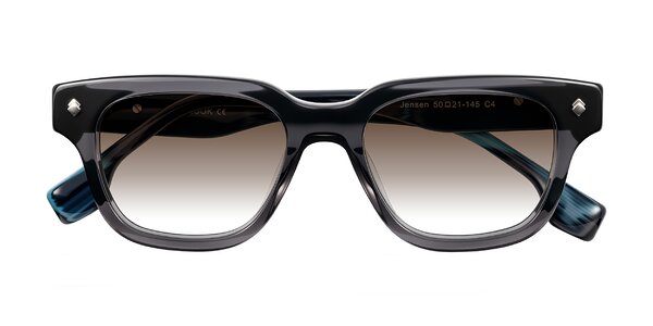 Front of Jensen in Gray/Blue Striped