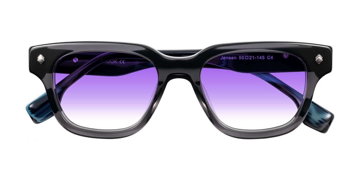 Jensen - Gray/Blue Striped Gradient Sunglasses