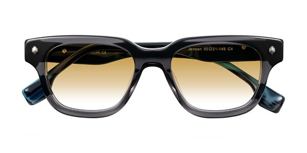 Front of Jensen in Gray/Blue Striped