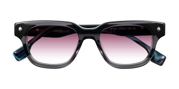 Front of Jensen in Gray/Blue Striped